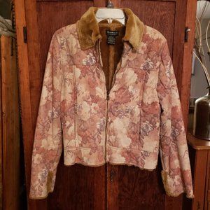 BARRAGE AUTHENTIC FLORAL FAUX LEATHER JACKET
